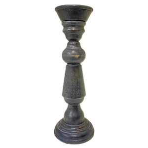 Wooden Candle Holder - Charcoal