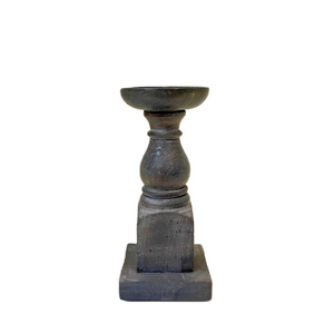 Wooden Candle Holder - Charcoal