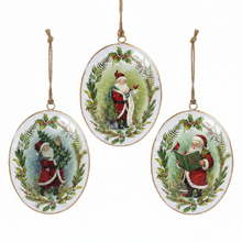 Load image into Gallery viewer, Santa Disk Ornaments set of 3