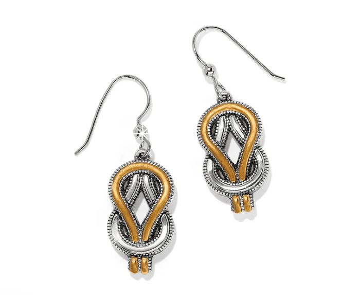 Interlock Harmony Two Tone French Wire Earrings