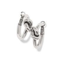 Load image into Gallery viewer, Interlok Single Knot Hoop Earrings - Silver