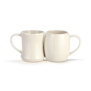 Sculpted Knit Cuddle Snuggle Mugs - Set of 2