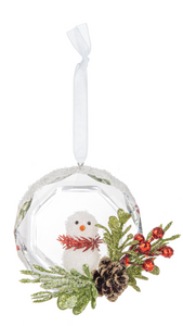 Krystal Snowglobe Snowman Ornament