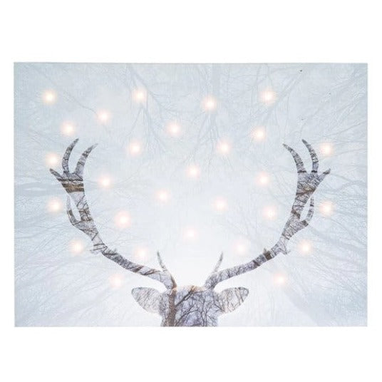 LED Light Up Deer Wall Decor Canvas