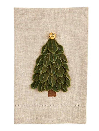 Light Green Velvet Tree Towel