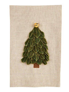 Light Green Velvet Tree Towel