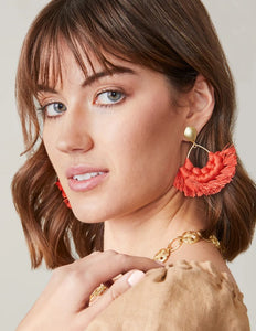 Coral Macrame Earrings