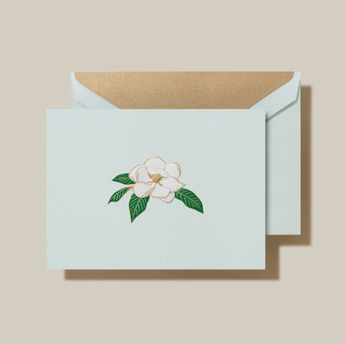 Engraved Magnolia Blossom Note Cards