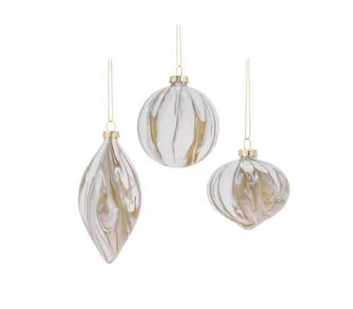 Marbleized Holiday  Ornament - 3 Asst.