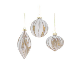 Marbleized Holiday  Ornament - 3 Asst.