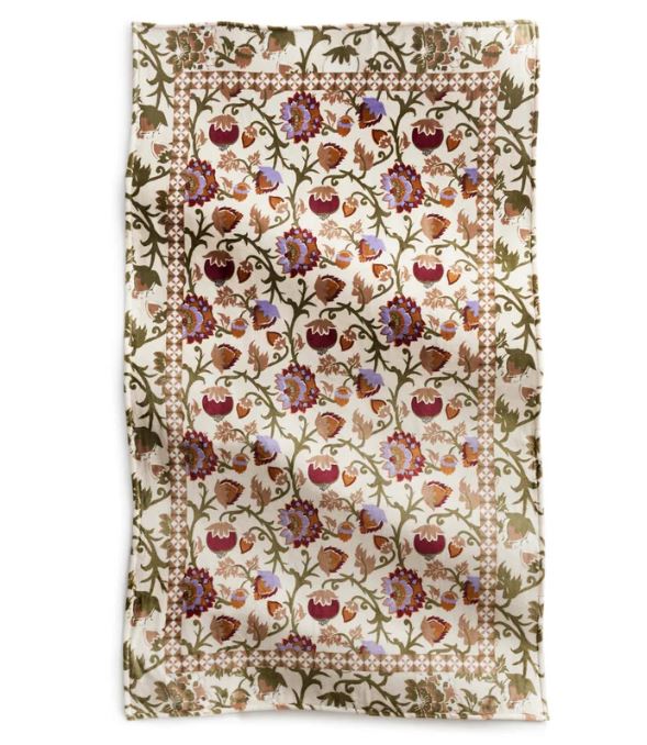 Midnight Garden Paisley Antique White Plush Throw Blanket