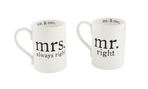 Mr. and Mrs. Right Mugs
