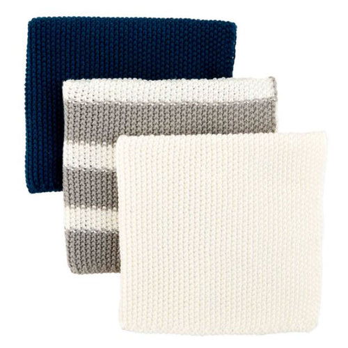 Navy Cotton Knit Dish Cloths