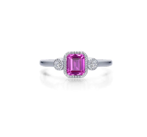 Square October Birthstone Ring