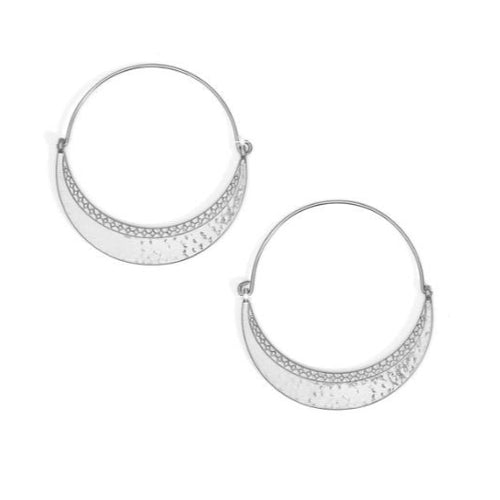 Palm Canyon Large Silver Hoop