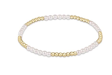 Classic Pearl Blissful Pattern 3mm Bead Bracelet