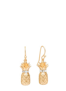 Pineapple Earrings White Opal