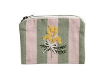 Load image into Gallery viewer, Pink Stripe Embroidered Pouch