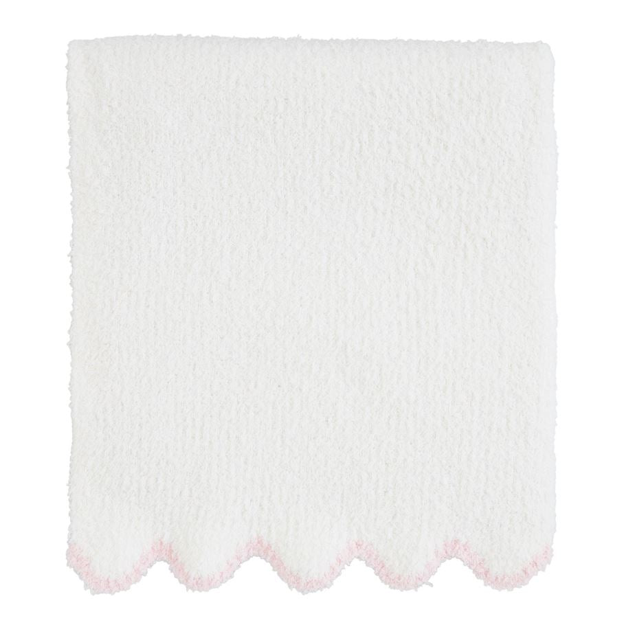 Pink Scallop Chenille Blanket