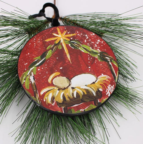 Red Manger Metal Disc Ornament