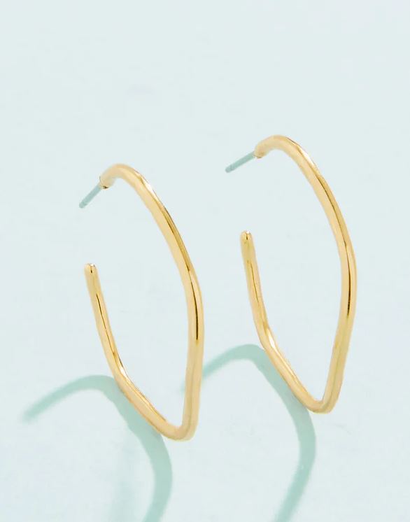 Ripple Wave Hoop Earrings