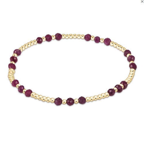 Gold Joy 2mm Ruby Bead Bracelet