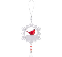 Load image into Gallery viewer, Rustic Snowflake Cardinal Ornament