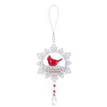 Load image into Gallery viewer, Rustic Snowflake Cardinal Ornament