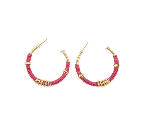 Scarlet Crescent Moon Earrings
