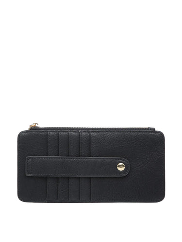 Saige Vegan Leather Slim Card Wallet- Black