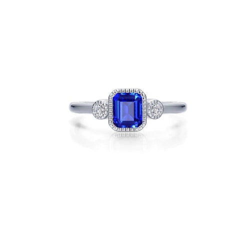 Square September Birthstone Ring