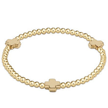 Load image into Gallery viewer, Signature Cross 3mm Gold Bracelet - Gold