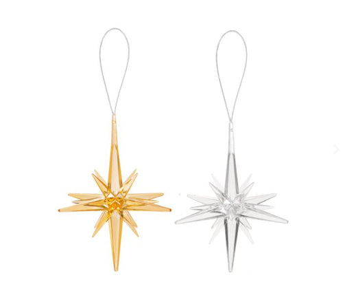 Shining Star Ornament - 2 Asst.