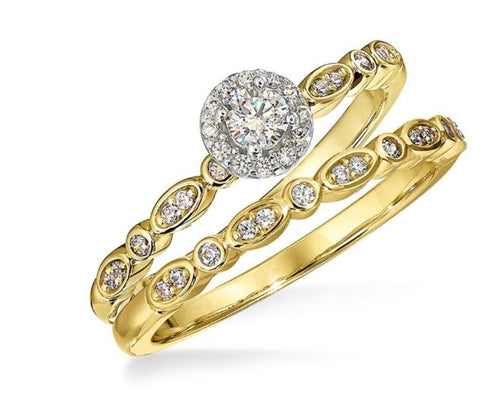 14KT Yellow Gold Diamond Bridal Set