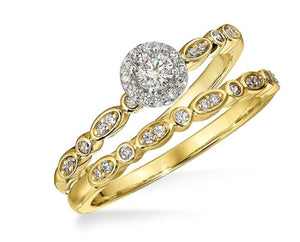 14KT Yellow Gold Diamond Bridal Set