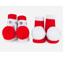 Load image into Gallery viewer, Holiday Pom Pom Rattle Socks
