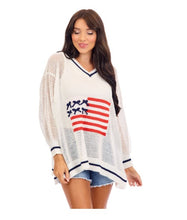 Load image into Gallery viewer, White Americana Sweater