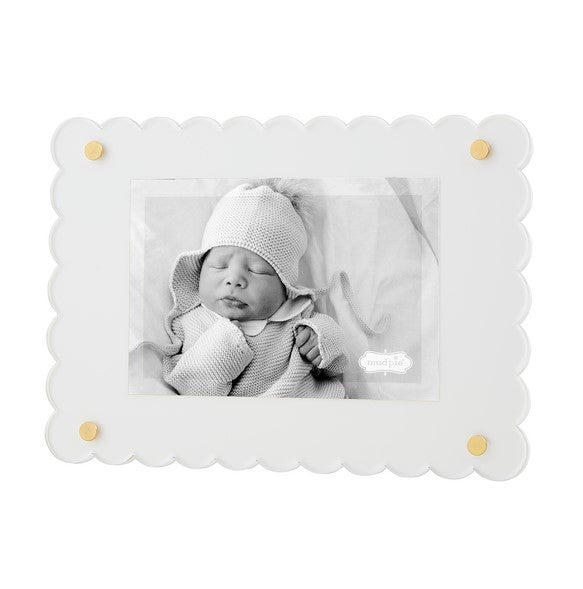 White Scalloped Acrylic Frame