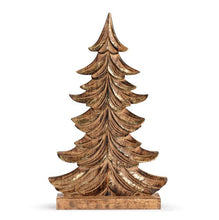 Load image into Gallery viewer, Wood Tree Figure with Gold Detail