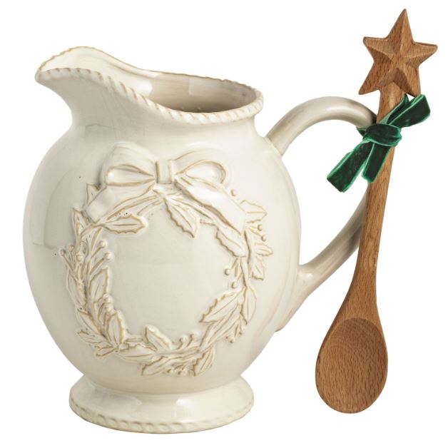 White Christmas Wreath Pitcher - Thumbnail 2
