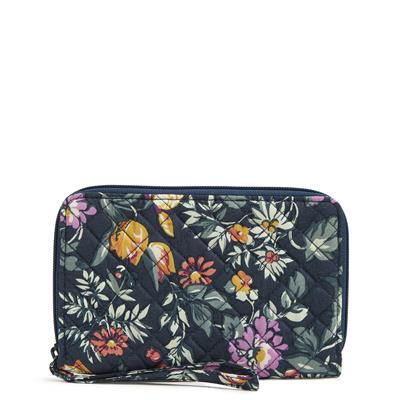 Fresh-Cut Floral Green Zip-Around Wallet