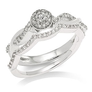 10kt White Gold 1/4 Round Diamond Bridal Ring