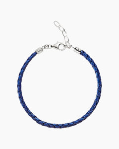 Blue Braided Leather Bracelet