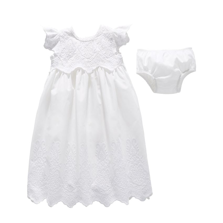 Eyelet Christening Gown 0-6 Months