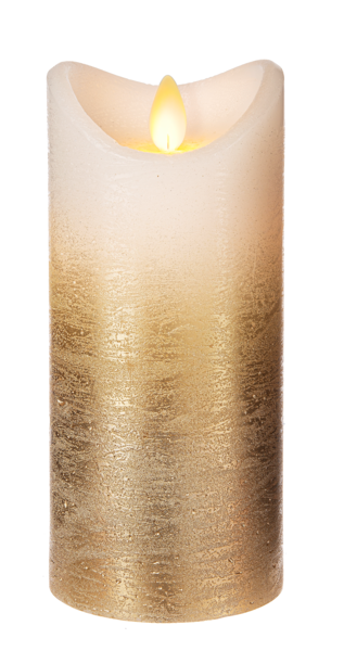 3x5" LED Wax Champagne Ombre Pillar - Thumbnail 2