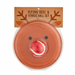 Reindeer Flying Disc and Tennis Ball Set