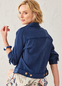 Jayla Linen Blend Jean Style Jacket