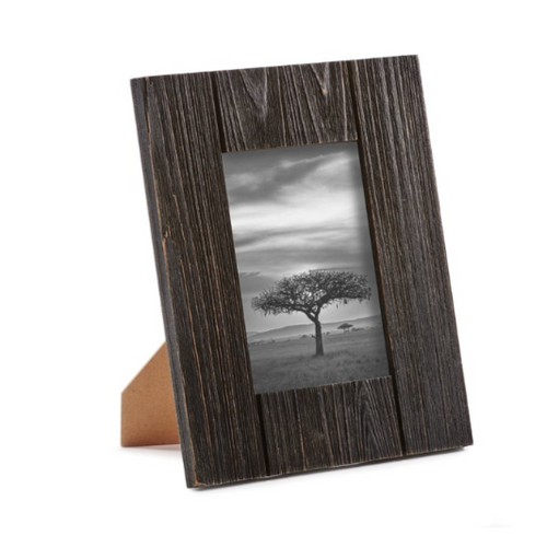 5x7 Black Wood Plank Photo Frame