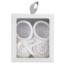 Load image into Gallery viewer, Christening Hand Crocheted Baby Booties