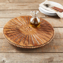 Load image into Gallery viewer, Beaded Wood Carved Lazy Susan